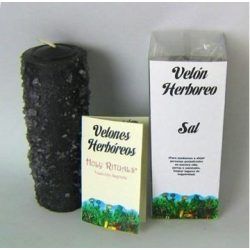 Velón Herbóreo Negro con Sal