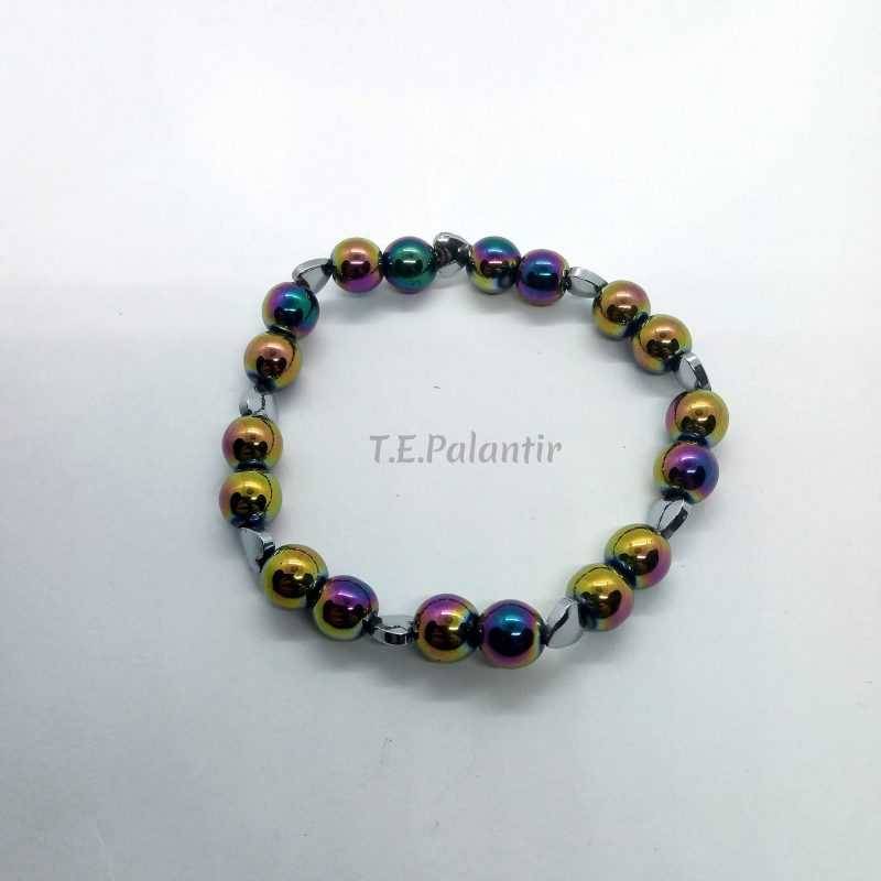 Hematite Rainbow Bracelet 8 mm. Ball