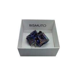 bismuto cristalizado en cajita de 4x4 cms.