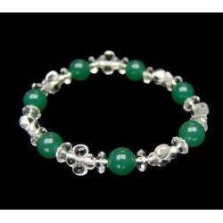 Quartz Clover - Green Quartz Ball Bracelet