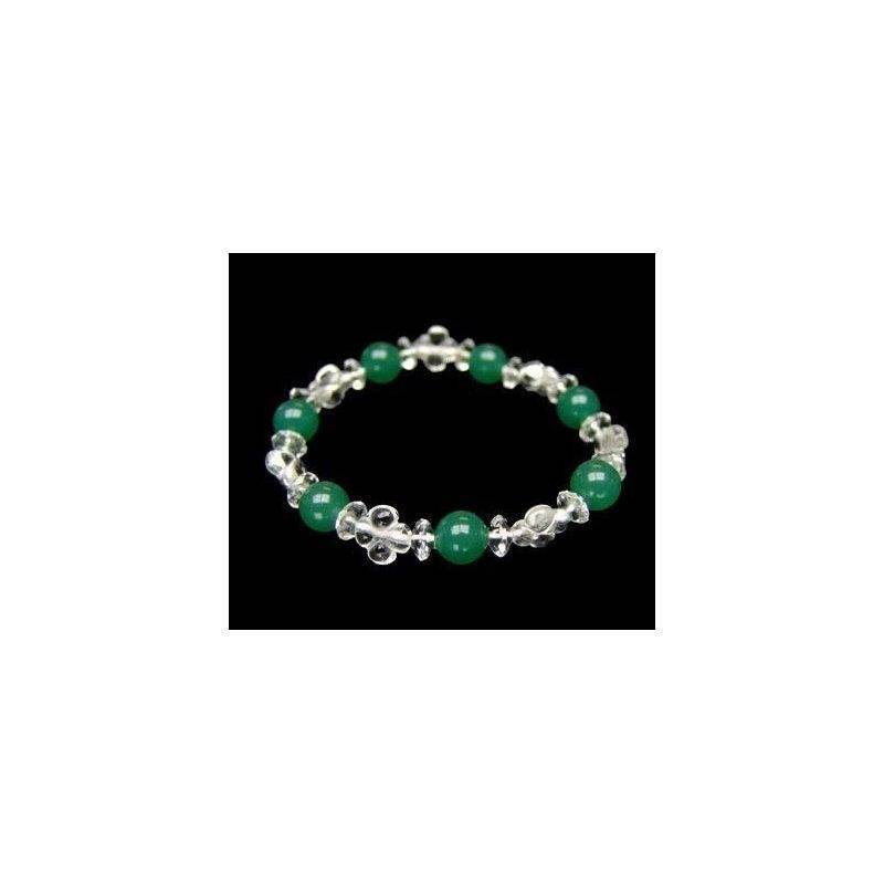 Quartz Clover - Green Quartz Ball Bracelet