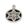 Temple of Christ Pendant Onyx Sterling Silver 1,57 inch.