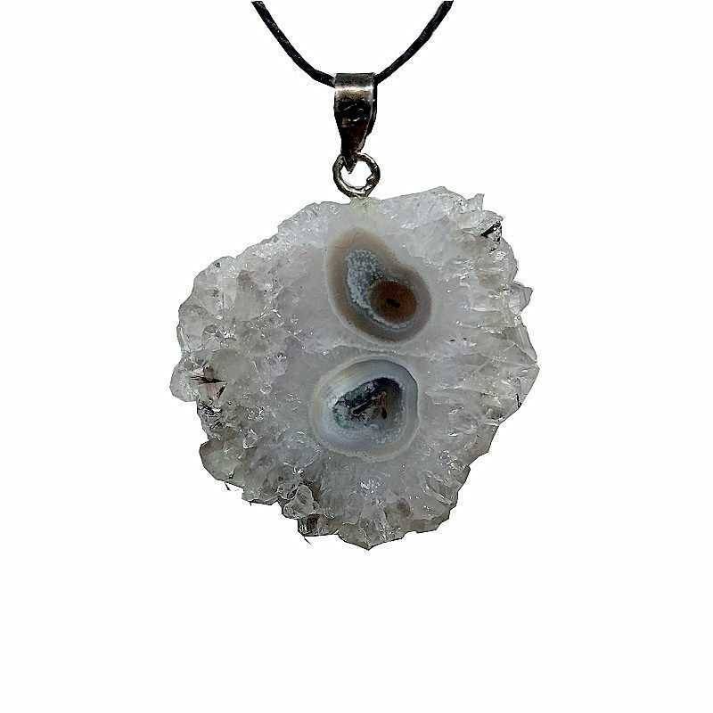 Natural Agate Geode Pendant...