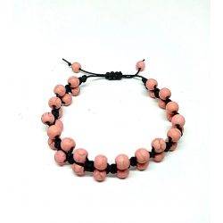 Howlite Pink Ball Bracelet...