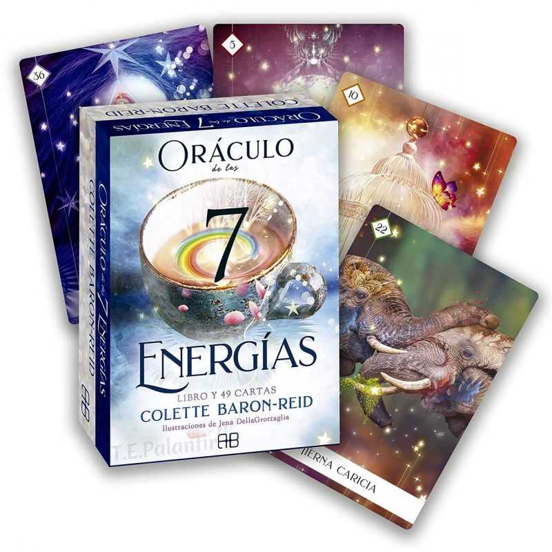 Oráculo de las 7 energías, compuesto por libro y 49 cartas.