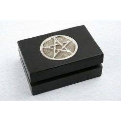 Black Wooden Box With Silver Pentagram Plana Dieguez - 1